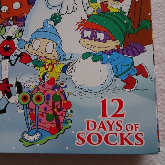 Nickelodeon 12 Days Of Socks Size 6-12 SpongeBob, Rugrats, Ren & Stimpy, CatDog - Picture 2 of 6